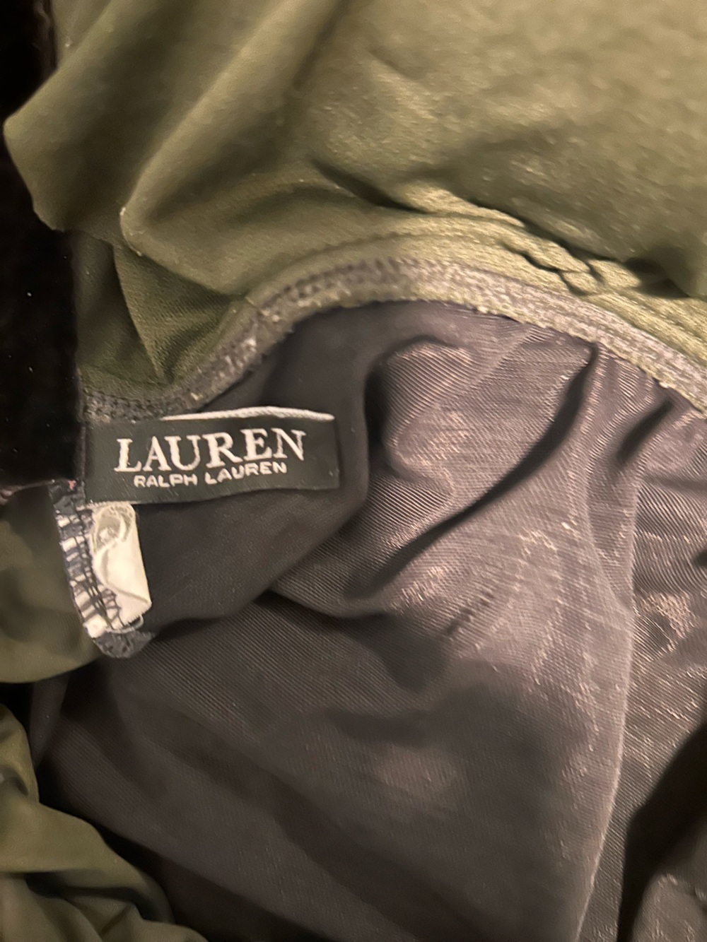 Lauren Ralph Lauren Dark Olive High-Neck Halter one piece with Gold Detail w16 - Picture 12 of 14